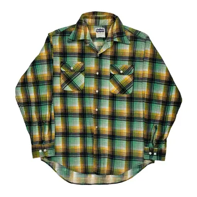 Big Smith Flannel Shirt - Medium Green Cotton