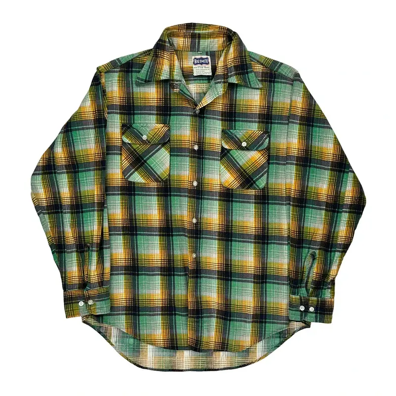Big Smith Flannel Shirt - Medium Green Cotton