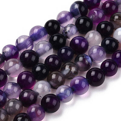 Natural Striped Agate/Banded Agate Bead Strands