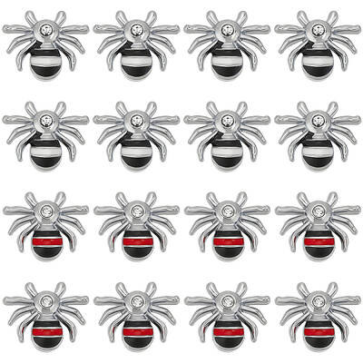 32Pcs 2 Colors Alloy Rhinestone Slide Charms