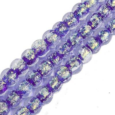 Handmade Foil Lampwork Beads Strands