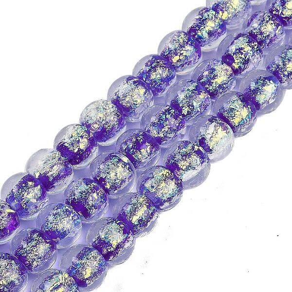 Handmade Foil Lampwork Beads Strands
