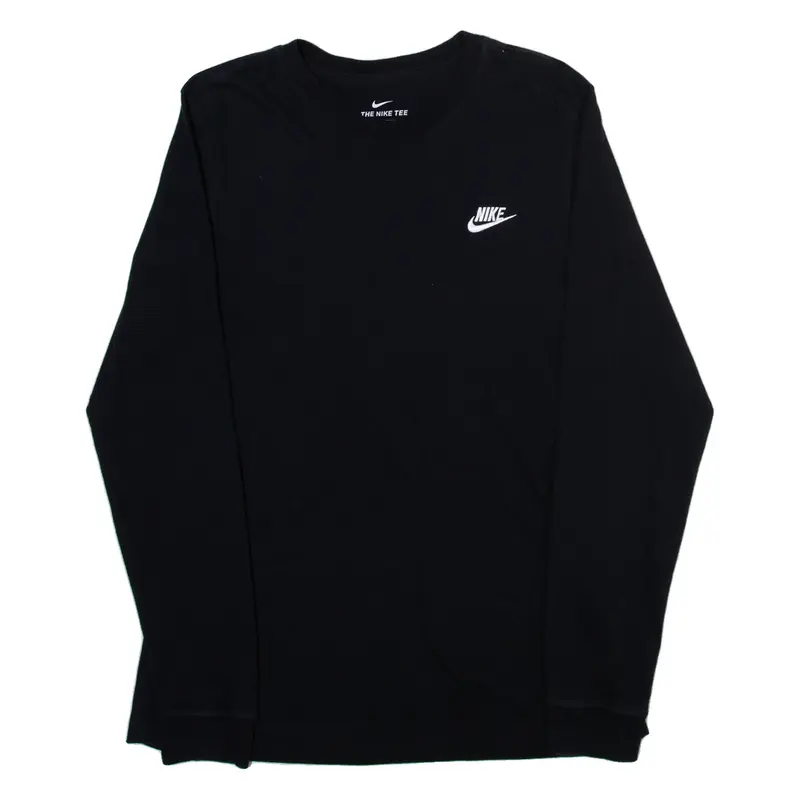NIKE Mens T-Shirt Black Long Sleeve M