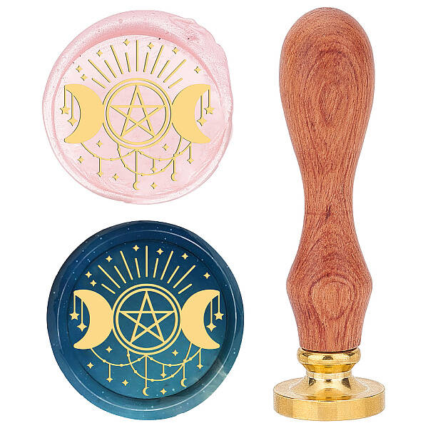 Brass Wax Seal Stamp with Wood Handle