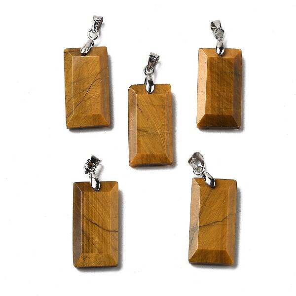 Natural Tiger Eye Faceted Pendants