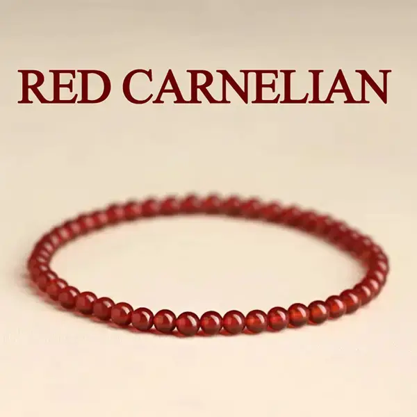 Red Carnelian Crystal Bracelets Round Beads Stones Healing Stretch Bracelets Energy Handmade Crystal Bracelet for Women Men