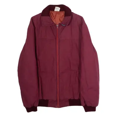 LE COQ SPORTIF Mens Bomber Jacket Maroon 90s S