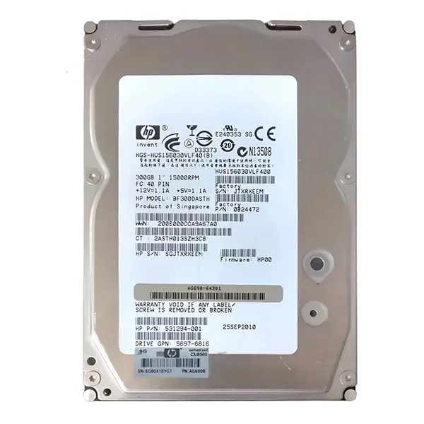 531294-001 HP 300GB 2Gb/s Fibre Channel 15000 3.5-inch Hard Drive