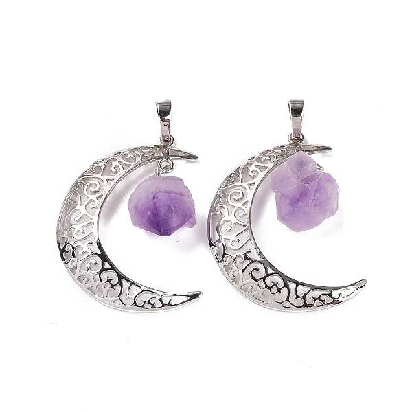 Natural Amethyst Nuggets Pendants