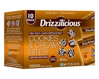 Drizzilicious Cookies & Cream Mini Rice Cakes - Gluten-Free, Vegan, Crunchy & Healthy Snack, 90 Calories per Bag, 0.74 oz (Pa...