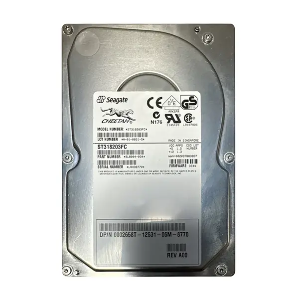 02658T Dell 18.2GB 2Gb/s Fibre Channel 10000 3.5-inch 1MB Hard Drive
