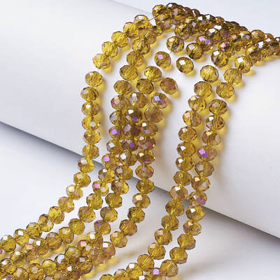 Electroplate Transparent Glass Beads Strands