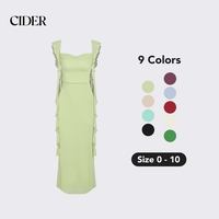 Cider Women's Mesh Ruffle Hem Chiffon Maxi Dress for Wedding Guest, Elegant Bridesmaid Dresses, Ladies Formal Cocktail Party ...