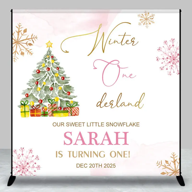 Aperturee Little Snowflake Christmas Custom Birthday Backdrop - Aperturee
