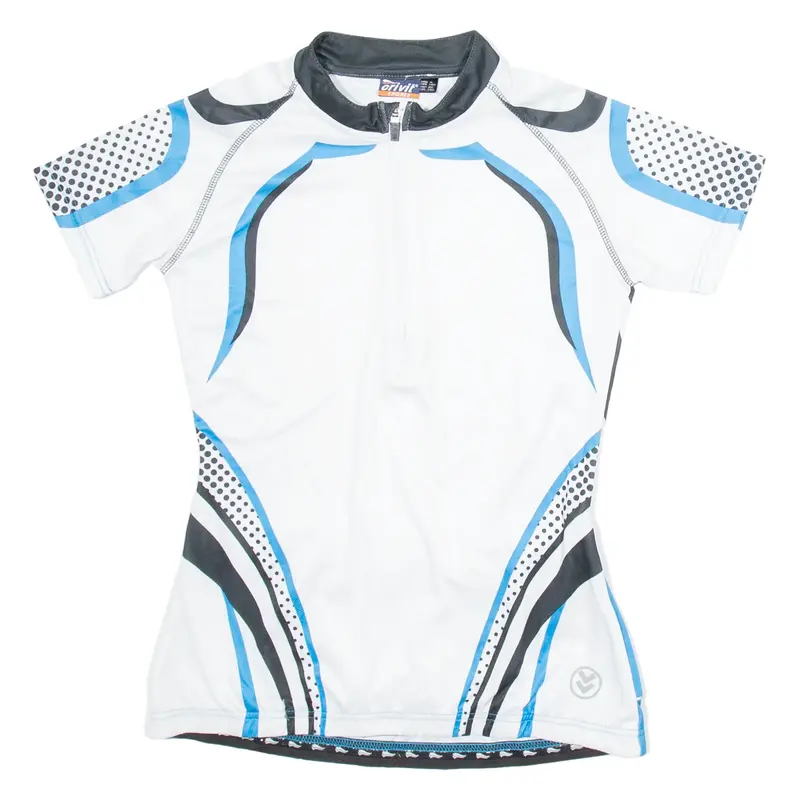 CRIVIT Cycling Womens Jersey White 1/4 Zip S