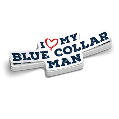 I Love My Blue Collar Man Sticker