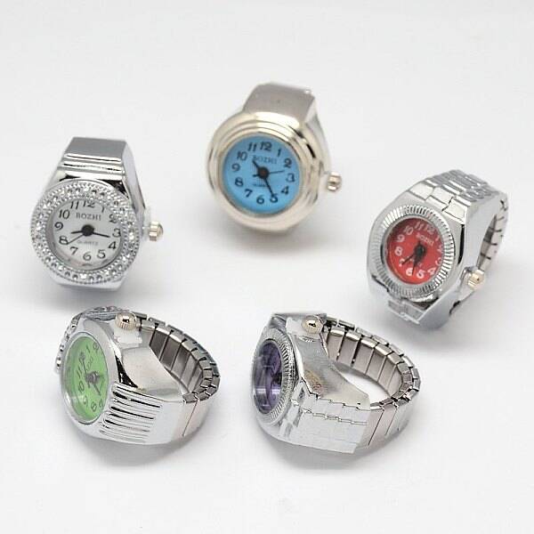 Mixed Stretch Watch Band Alloy Finger Ring Watches