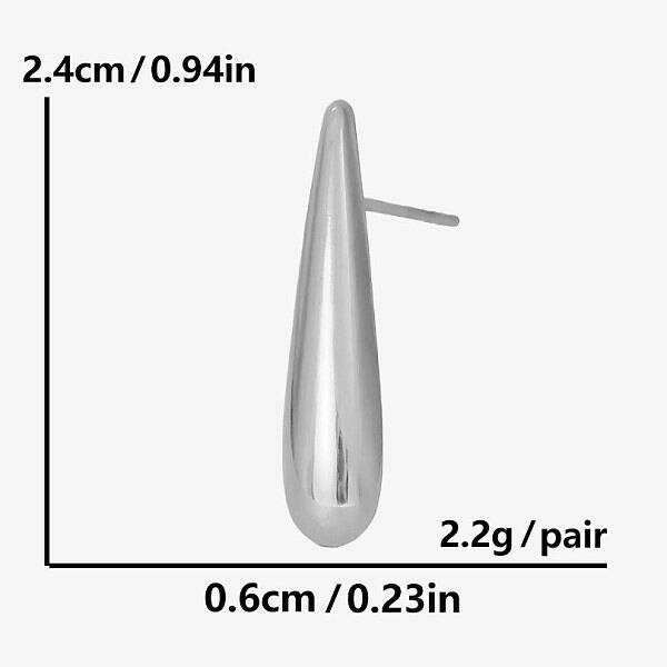 Stylish 304 Stainless Steel Teardrop Stud Earrings