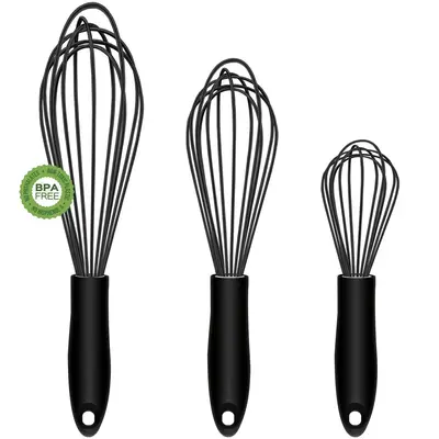 3pcs/Set Manual Egg Mixer with Handle, Portable Anti-scratch Hand Egg Beater, Handheld Whisk For Butter Cream Egg Paste, Kitc...