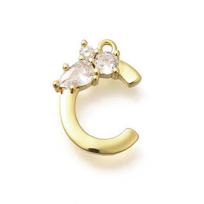 Brass Micro Pave Cubic Zirconia Pendants