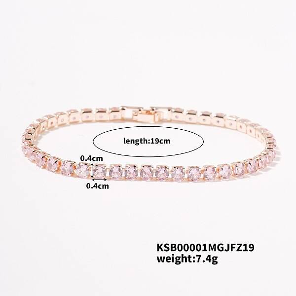 Chic Sparkling Personalized Brass Rhinestone Tennis Bracelet for Women Fashion Statement