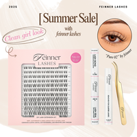 feinner New DIY Lash Cluster Kit Invisible Band Long Lasting Waterproof Bond and Seal and Remover Natural  Eyelashes Cosmetic...