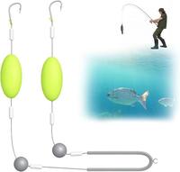 Double-Hook Reverse Bottom Rig 2025 Anti-Tangle Free Floating Fishing Lures for Freshwater and Saltwater, Snag Resistant Swim...
