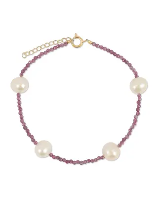 Toni Bracelet | Metal Color: Gold | Gemstone: Ruby | Length: Adjustable 6 - 7 inches