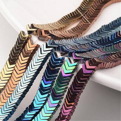 Electroplate Non-magnetic Synthetic Hematite Bead Strands