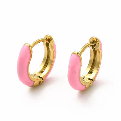 Ion Plating(IP) Enamel Hoop Earrings