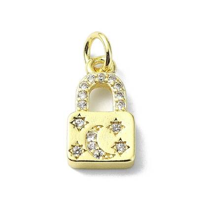 Brass Micro Pave Claer Cubic Zirconia Charms