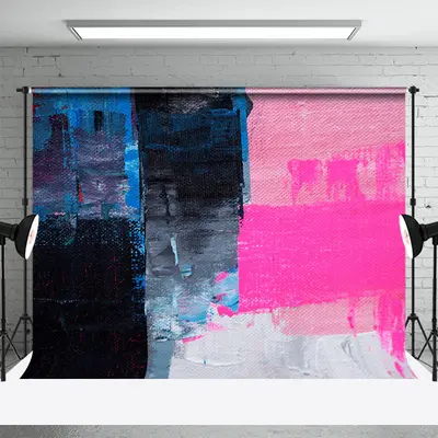 Black Blue Pink Graffiti Wall Backdrop For Photo - Aperturee