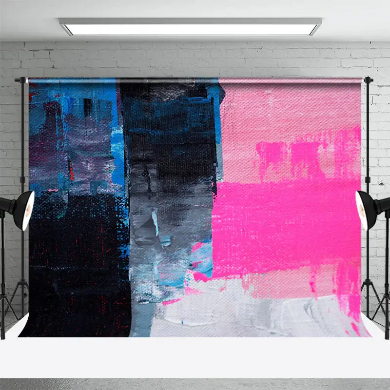 Black Blue Pink Graffiti Wall Backdrop For Photo - Aperturee