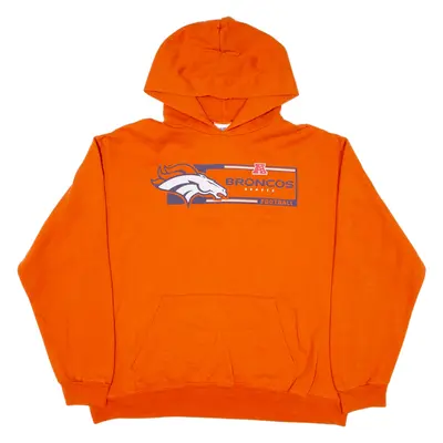 NFL Denver Broncos Mens Orange Hoodie USA XL
