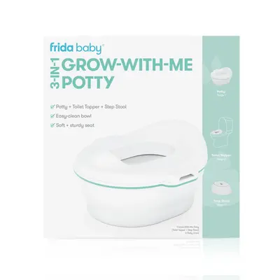 Frida Baby 3-in-1 Grow-With-Me Potty with Toilet Topper and Step Stool, Includes 2 Potty Liners
