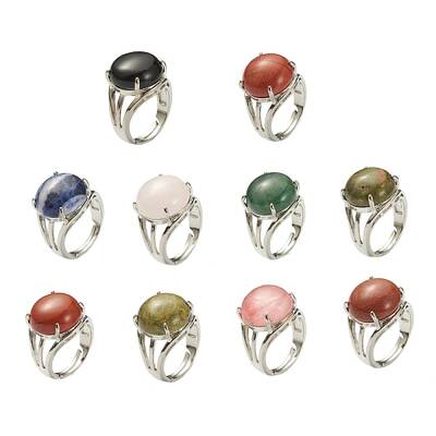 Adjustable Natural & Synthetic Gemstone Finger Rings