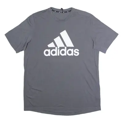 ADIDAS Mens T-Shirt Grey Crew Neck XL