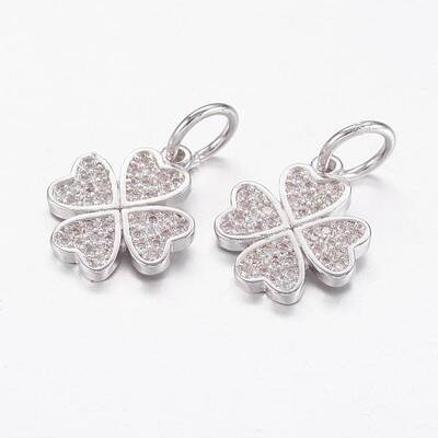 Brass Micro Pave Cubic Zirconia Pendants