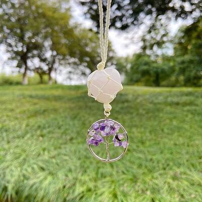 Heart Natural Rose Quartz Pendant Decoration