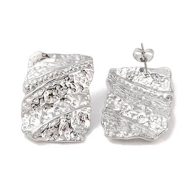 Non-Tarnish Hammered 304 Stainless Steel Stud Earring