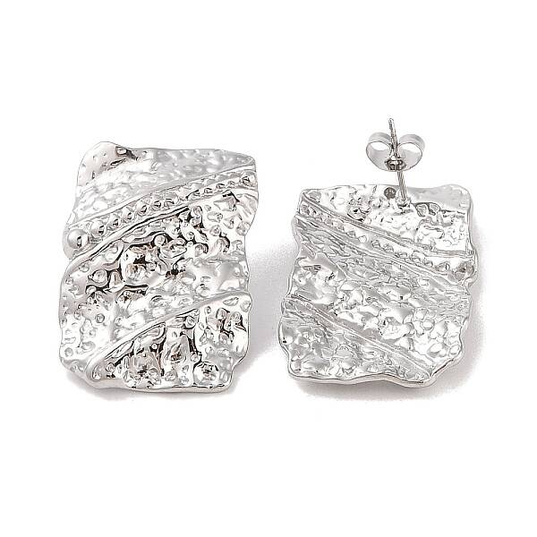 Non-Tarnish Hammered 304 Stainless Steel Stud Earring