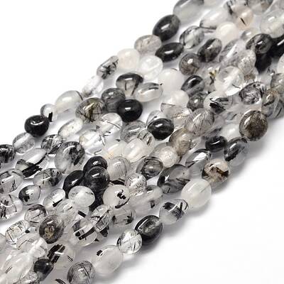 Natural Rutilated Quartz Nuggets Beads Strands