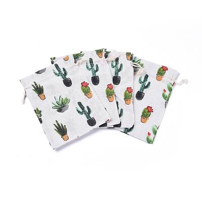 Polycotton(Polyester Cotton) Packing Pouches Drawstring Bags