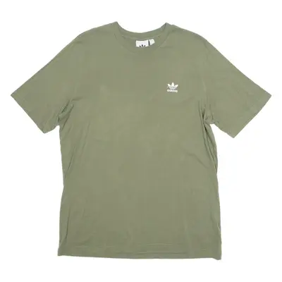 ADIDAS ORIGINALS Mens T-Shirt Green Crew Neck L