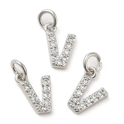 Brass Micro Pave Grade AAA Cubic Zirconia Charms
