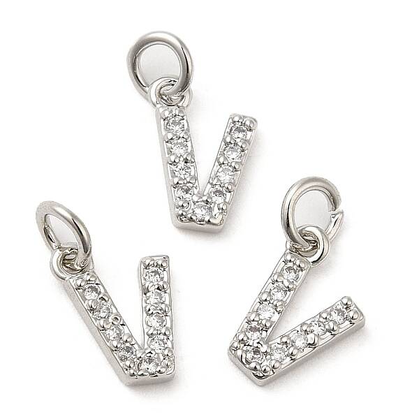 Brass Micro Pave Grade AAA Cubic Zirconia Charms