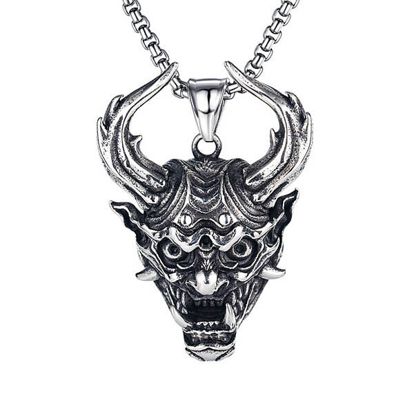 Stainless Steel Evil Skull Pendant Necklace