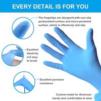 100pcs Ultra-Durable Disposable Nitrile Gloves - Latex-Free, Non-Slip Grip for Kitchen, Tattoos, PET Care & Cleaning - Allerg...