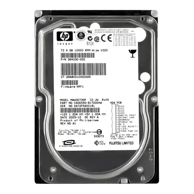 364330-002 HP 72.8GB Ultra-320 SCSI 10000 3.5-inch Hard Drive