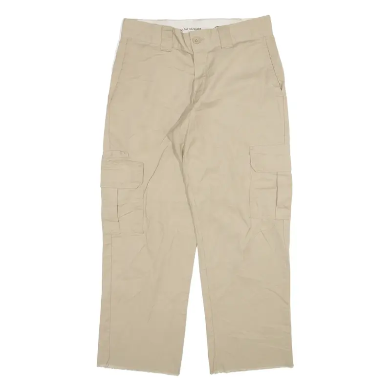 DICKIES Cargo Mens Trousers Beige Regular Straight W30 L26
